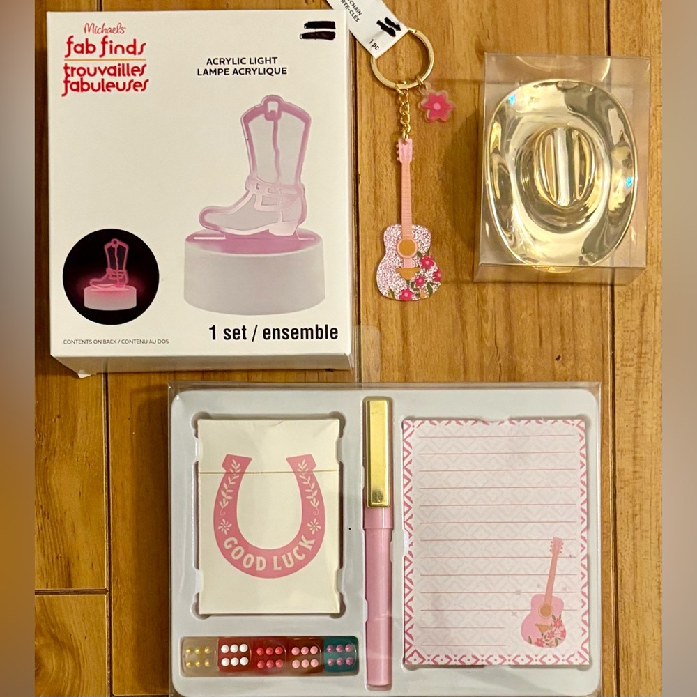 Cowgirl Gift Set- Acrylic Light, Tray, Keychain and Playing Card Set